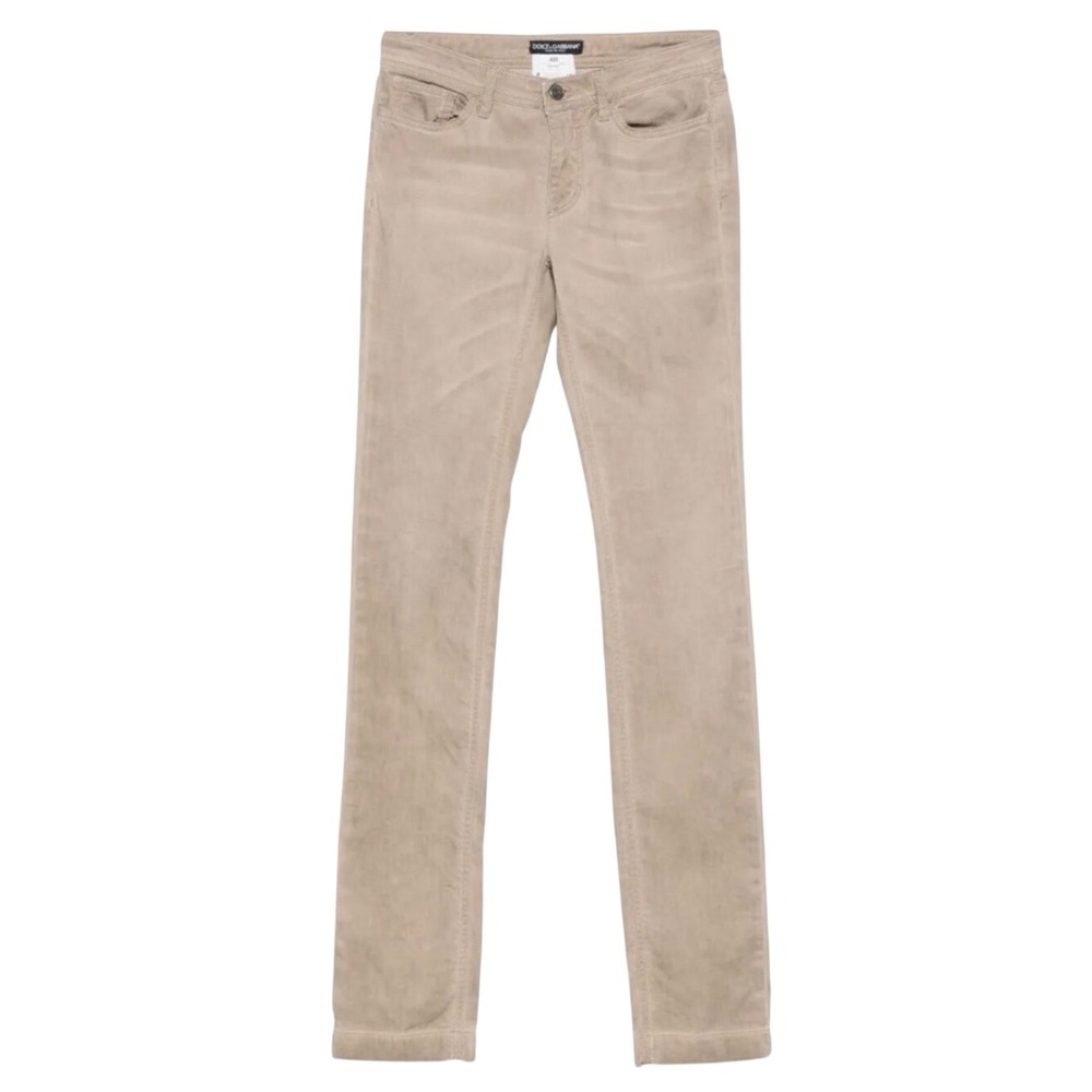 Vintage Dolce & Gabbana Slimmy Jeans Womens 40 Made Italy Beige Taupe Y2K 2000s